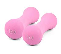 Phoenix Fitness Neoprene Bone Dumbbells Pair - 1kg, 1.5kg or 2kg Soft Grip Hand Weights for Women - Cast Iron Dumbbell Weights for Pilates, Aerobics Workout & Resistance Training at Home & Gym