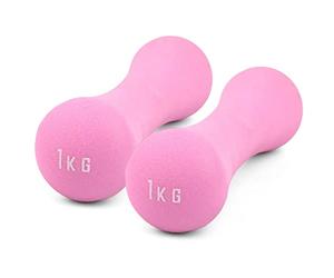 Phoenix Fitness Neoprene Bone Dumbbells Pair - 1kg, 1.5kg or 2kg Soft Grip Hand Weights for Women - Cast Iron Dumbbell Weights for Pilates, Aerobics Workout & Resistance Training at Home & Gym