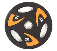 Phoenix Fitness Olympic Weight Plate - Rubber Coated Tri Grip Radial Plate for Weight & Strength Training - Great for Barbell & Dumbbell Bars - Ideal for Home, Gym & Studio - Sold as Singles, 20kg