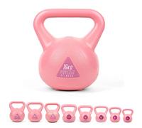 Phoenix Fitness Pink Kettlebell - Vinyl Weight for Exercise, Weightlifting, Strength Training & Full Body Workout for Women at Home & Gym - SINGLE, 2kg, 4kg, 6kg, 8kg, 10kg, 12kg, 16kg or 20kg