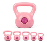 Phoenix Fitness Pink Kettlebell - Vinyl Weight for Exercise, Weightlifting, Strength Training & Full Body Workout for Women at Home & Gym - SINGLE, 2kg, 4kg, 6kg, 8kg, 10kg, 12kg, 16kg or 20kg