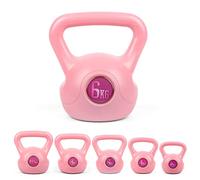 Phoenix Fitness Pink Kettlebell - Vinyl Weight for Exercise, Weightlifting, Strength Training & Full Body Workout for Women at Home & Gym - SINGLE, 2kg, 4kg, 6kg, 8kg, 10kg, 12kg, 16kg or 20kg