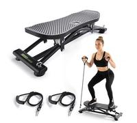 Phoenix Fitness Ski Trainer - Compact Slide Board with Resistance Bands & Digital Counter - Low-Impact Full Body Cardio, Core & Balance Trainer for Home Gym with Non-Slip Suction Feet