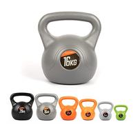Phoenix Fitness Vinyl Kettlebell - Heavy Weight Kettle Bell for Home Gym Workout Equipment Strength Fitness Pilates Weight Training - Grey 16kg