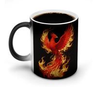 Phoenix Flame Color Changing Mugs Funny Heat Sensitive Ceramic Coffee Mugs Temperature Changing Mug Novelty Magic Cup Gift for Coffee Lover 11 Oz
