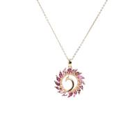 Phoenix Flame Graduation Necklace - 925 Sterling Silver Pendant with Pink Gem, Symbolic Jewellery Gift for Her New Beginnings, by RTT Jewelry