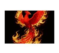 Phoenix Flame Placemats 30x45cm Linen Heat Resistant Placemats Waterproof Table Place Mats Washable Wipeable Outdoor Placemat for Kitchen Dining Room Table Decorations