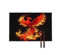 Phoenix Flame Placemats Set of 6 Heat Resistant Place Mats for Dining Table Non-Slip Placemat Easy Clean Washable Table Mats for Kitchen Table Indoor/Outdoor