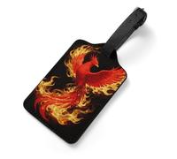 Phoenix Flame Suitcase Tags Personalized Luggage Tag with Privacy Cover ID Card Slot for Travel Luggage Bag, Unique Design Name Tags for Suitcases, Backpacks & Gifts