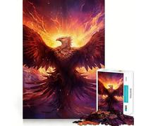 Phoenix Flames 1000 Pieces Jigsaw Puzzles for Adults Mind Puzzle Soft Relax Image Assembly Santa Wish Item (38x26cm)
