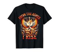 Phoenix Flames Rising from The Ashes I Rise Rebirth Value Graphic T-Shirt, Men, Black, XL