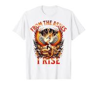 Phoenix Flames Rising from The Ashes I Rise Rebirth Value Graphic T-Shirt, Men, White, M