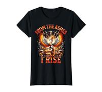 Phoenix Flames Rising from The Ashes I Rise Rebirth Value Graphic T-Shirt, Women, Black, S