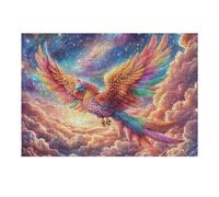Phoenix Flying Among Starry Clouds 300 Pieces Jigsaw Puzzle For Men Educational Decompression Adults Anxiety Memory Care Mothers Valentines Premium 300 PCS