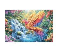 Phoenix Flying by Waterfall 1000 Pieces Set Classic Jigsaw Puzzle Teen Fans 14-18 Yrs Brain Training Logic Skill Leisure Adventure Valentines Recycled Cardboard 1000 PCS