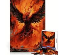 Phoenix Flying Out of Fire 1000 Piece Jigsaw Puzzle for Adults Smart Reason Toy Home Enjoy Sharp Edge Santa Wish Item (38x26cm)