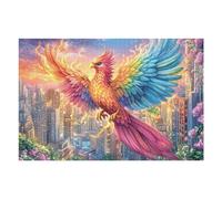 Phoenix Flying over City Lights 1000 Piece Jigsaw Puzzle for Adults Teens Post Work Wind Down Mind Calming Whimsical Design for Friends 1000 PCS