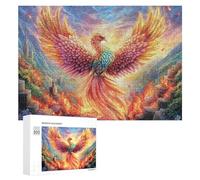 Phoenix Flying Over Flames 300 Piece Jigsaw Puzzle for Adults Indoor Brain Workout Logical Mastery Gift for Challenge Lovers 300 PCS