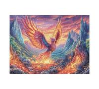 Phoenix Flying Over Lava Ground 500-piece Jigsaw Puzzle Bundle Family Puzzle Lovers Brain Training Mindful Activity Spring Rigid Cardboard 500 PCS