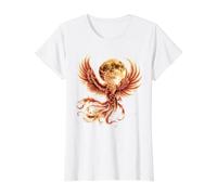 Phoenix Full Moon Bird Phoenix Mythical Value Graphic T-Shirt, Women, White, XS