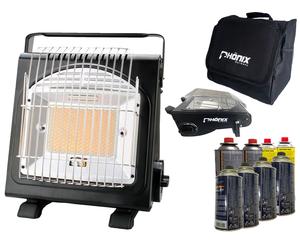 Phoenix Gas Heater 1.7KW Gas Radiant Heater Ceramic Camping Heating +Bag