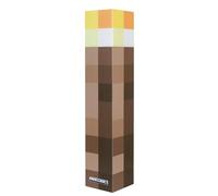 Phoenix group AG Minecraft: LED Torch - 11" Brownstone Pixels Torch Replica, 4 Light Options, Wall-Table Mounting, USB Charging, Game Themed Night Light Lamp, Licensed