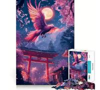 Phoenix in Cherry Blossom Night 1000 Piece Jigsaws for Adults Puzzle Strengthen Memory Warm Time Clean Edge (38x52cm)