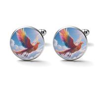 Phoenix in Clouds Alloy Cufflinks for Men 17mm 20mm Shirt Cuff Links for Wedding Business Formal Dress Father's Day Birthday Gift for Him