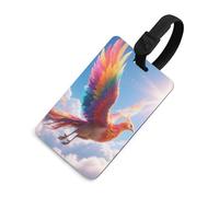Phoenix in Clouds Luggage Tag for Suitcases TSA Approved with Name Id Card Suitcase Tags Identifiers Black Strap Clear Window Personalized Baggage Tag for Cruise Airport Travel Essentials