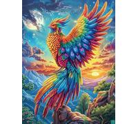 Phoenix in Colorful Flames 1000 Piece Premium Jigsaw Puzzle Adult Jigsaws Educational Game Hobby Home Decor Winter Gift Durable Wooden Cardboard 1000 PCS