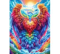 Phoenix in Colorful Flames 300 Pcs Jigsaw Puzzles Mitos Animal Planta Puzzles for Adults Teens Brain Game Fun Family Game Team Building Stress Reducing Autumn Thick Cardboard 300 PCS