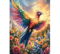 Phoenix in Colorful Flames 300-piece Jigsaw Puzzle Set Mitos Animal Planta For Adults Teens 14+ Logic Skill Indoor Game Family Game Night Summer Recycled Cardboard 300 PCS