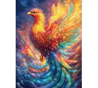 Phoenix in Colorful Flames 500 Piece Count Premium Jigsaw Puzzle Teen Fans 14-18 Yrs Ultra Difficult Leisure Adventure Valentines Creativity & Gift Giving 500 PCS