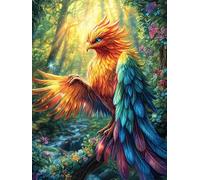 Phoenix in Colorful Flames 500 Pieces Set Premium Jigsaw Puzzle Teen Fans 14-18 Yrs Logic Skill Leisure Adventure Valentines Gift Creativity & Gift Giving 500 PCS