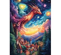 Phoenix in Fiery Forest 500 Piece Jigsaw Puzzle for Adults Jigsaw Post Work Relaxation Tool Challenging Fun for Friends Family Home Decor 500 PCS