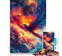 Phoenix in Fiery Sky Teenager Jigsaw Puzzles 1000 Pieces Mind Puzzle Casual Relax Image Assembly Heartfelt Gift (50x75cm)