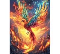 Phoenix in Fire 300 Piece Jigsaw Puzzle for Adults Wild Animals Fantasy Fairy Tale Evening Tea Companion Relaxing Ritual Interlocking Pieces for Tea Lovers 300 PCS