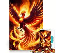 Phoenix in Flames 1000 Pieces Jigsaw Puzzles for Adults Mind Puzzle Soft Relax Image Assembly Santa Wish Item (50x75cm)