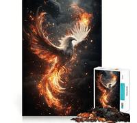 Phoenix in Flames 1000 Pieces Jigsaw Puzzles for Adults Mind Puzzle Soft Relax Image Assembly Santa Wish Item (50x75cm)