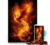 Phoenix in Flames 1000 Pieces Jigsaw Puzzles for Adults Mind Puzzle Soft Relax Image Assembly Santa Wish Item (38x52cm)