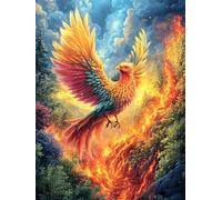 Phoenix in Flames 300 Pc DIY Jigsaw Puzzle Mitos Fantástico Cuento De Hadas Puzzles for Adults Teens Hard Challenging Team Building Stress Reducing Autumn Rigid Cardboard 300 PCS