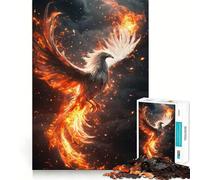 Phoenix in Flames Jigsaw Puzzle 1000 Piece for Teenagers Logic Train Toy Light Relax Smooth Cut Wall Art Decor (50x75cm)