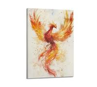 Phoenix in Flight Wall Art, Artistic Print, Fantasy Poster, Unique Canvas Picture, Artistic Decor for Living Room Artistic Wall Mural Modern Hanging Decor Poster16x24inch(40x60cm)