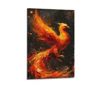 Phoenix in Splashes Wall Art, Artistic Print, Fantasy Poster, Unique Canvas Picture Artistic Wall Mural Modern Hanging Decor Poster24x36inch(60x90cm)