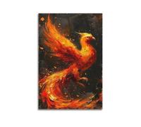 Phoenix in Splashes Wall Art, Artistic Print, Fantasy Poster, Unique Canvas Picture Artistic Wall Mural Modern Hanging Decor Poster08x12inch(20x30cm)