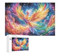 Phoenix in Starry Multicolored Mist 1000 Piece Jigsaw Puzzle for Couples Home Puzzle Collaboration Strategic Thinking Gift for Romance 1000 PCS