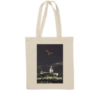 Phoenix in the night sky that is actually an erupting lava flow photo art Natural Cotton Tote Bag White