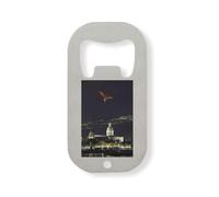 Phoenix in The Night Sky That is Actually an erupting Lava Flow Photo Art Stainless Steel Bottle Opener Silver