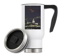 Phoenix in The Night Sky That is Actually an erupting Lava Flow Photo Art Vacuum Insulated Thermal Travel Coffee Mug 480ml White
