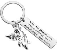 Phoenix Inspirational Quote Keychain Phoenix Jewelry Motivational Gift